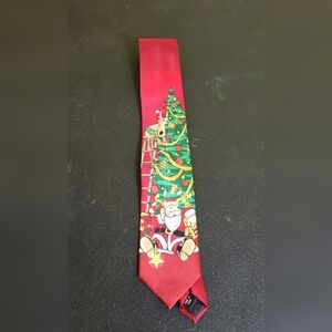 Noel Holiday Festive Red Christmas Tie